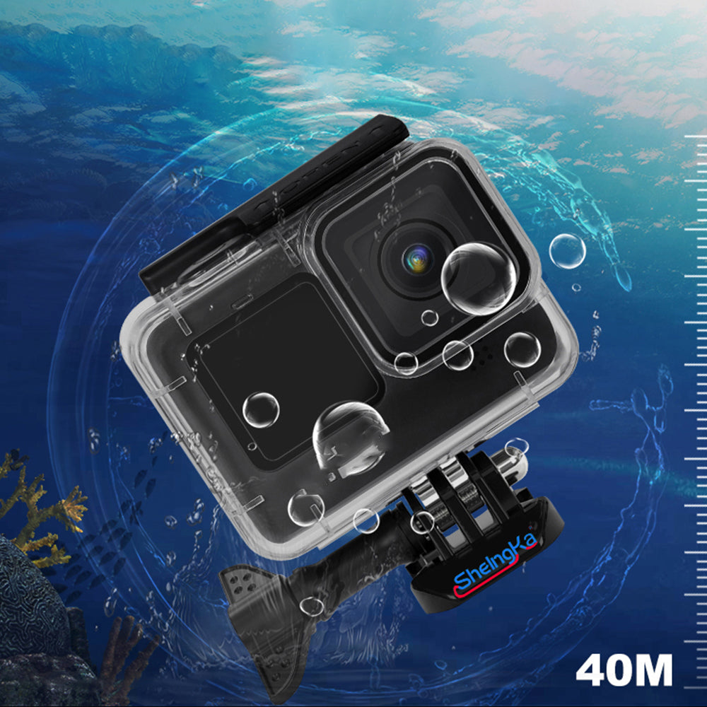 Uniqkart FLW368 for GoPro Hero 9/10 40m Underwater Camera Diving Case Waterproof Protective Shell