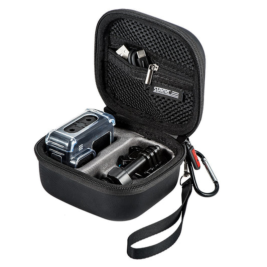 Uniqkart 1110667 For GoPro Hero 10 Portable Zipper Case PU Leather Textured Handle Strap Accessories Storage Bag