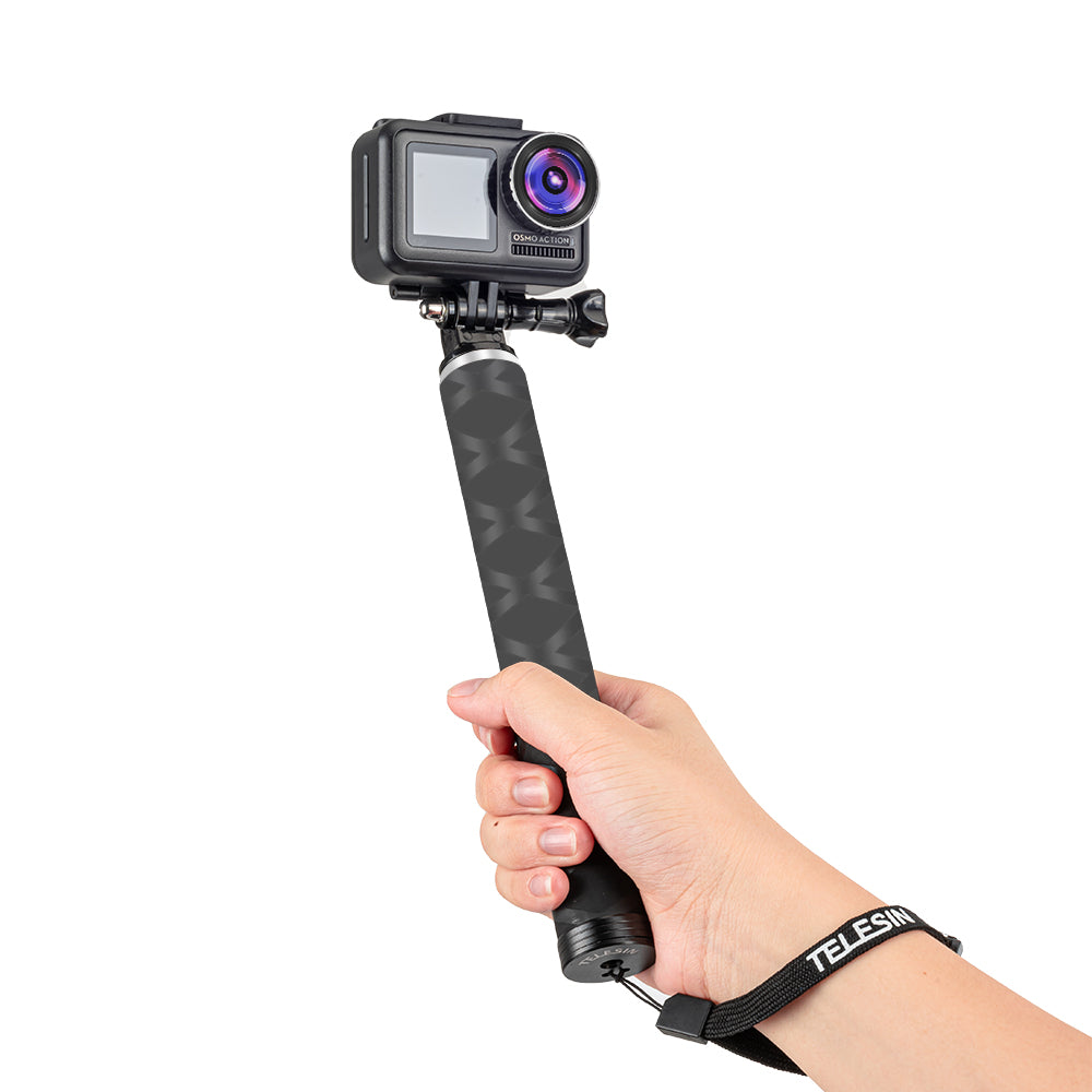 Uniqkart GP-MNP-90T For GoPro Hero 8/7/6 Action Camera Carbon Fiber Selfie Stick Extendable Tripod Mount Stand