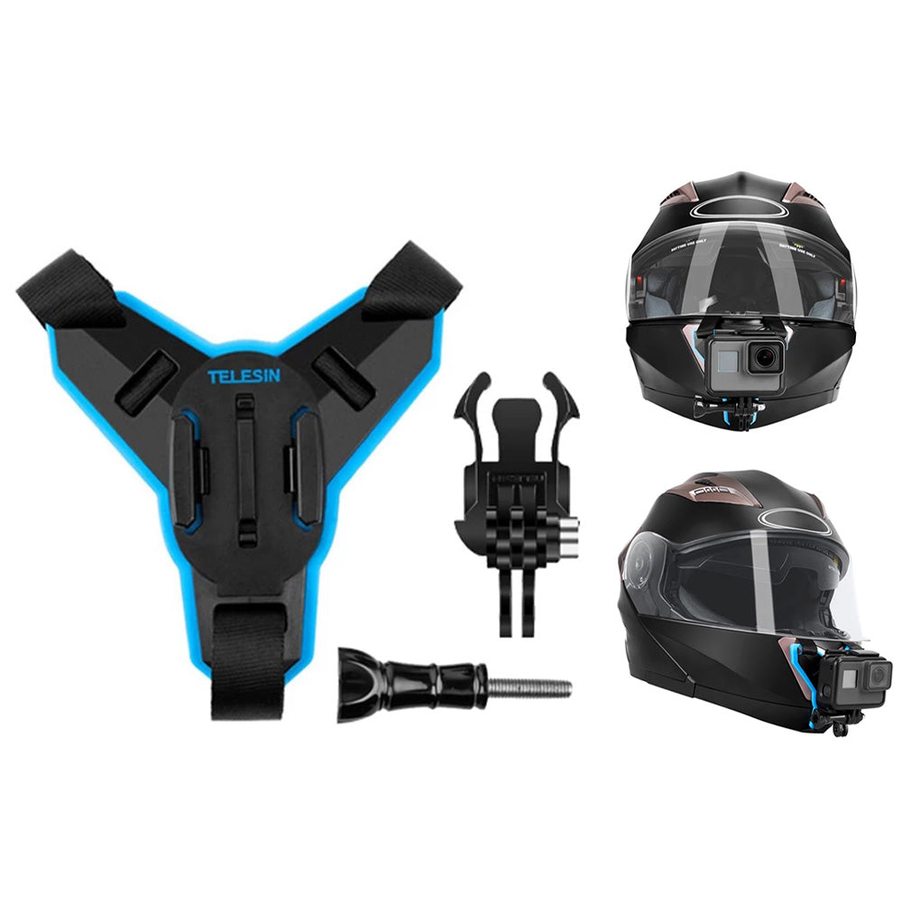 Uniqkart GP-HBM-MT6 For GoPro/DJI Osmo Action Motorcycle Helmet Chin Mount Holder Camera Bracket Stand