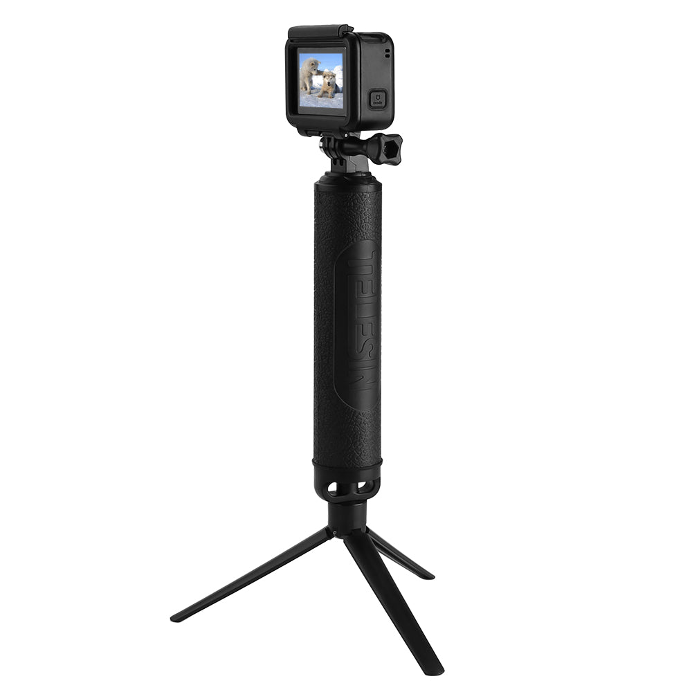 Uniqkart GP-MFW-300 For GoPro Action Camera Waterproof Selfie Stick Tripod Stand Floating 3-Way Grip Arm Monopod