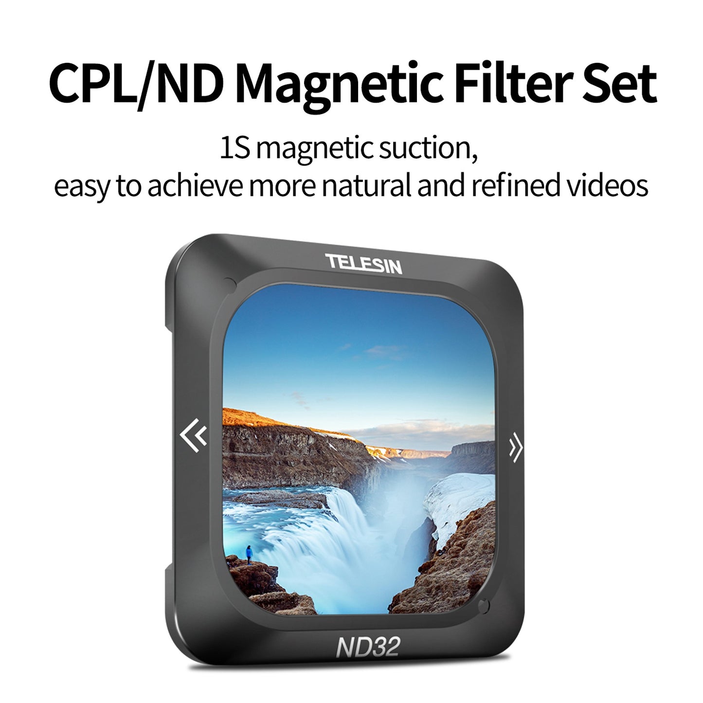 Uniqkart OA-FLT-004 For DJI Action 2 4Pcs/Set CPL+ND8/16/32 Camera Lens Filter Magnetic Optical Glass Lens Filter