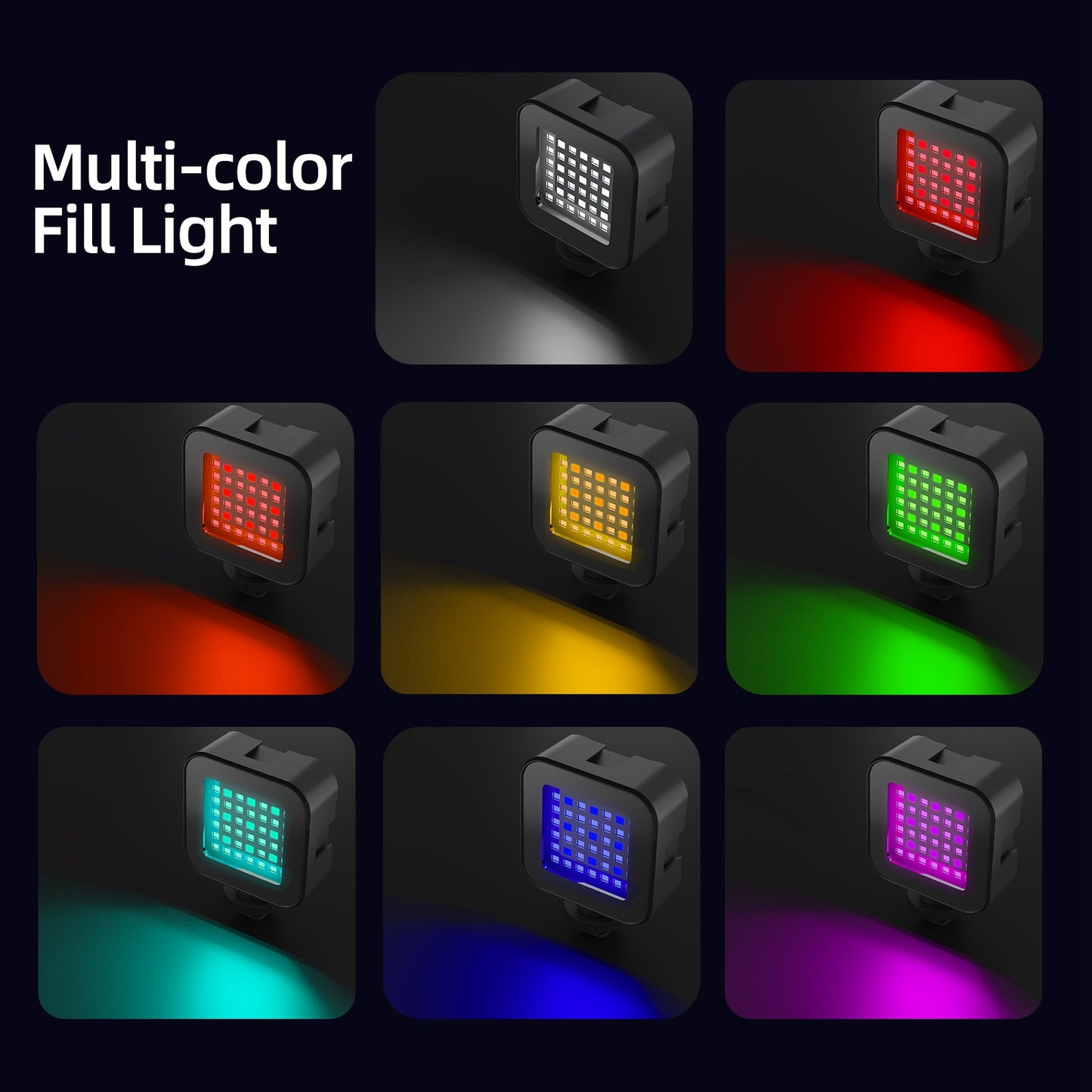 Uniqkart TE-BGD-004 30m RGB Diving Fill Light Portable Mini Video Light with 7 Lighting Mode for Indoor Shooting Live-Streaming