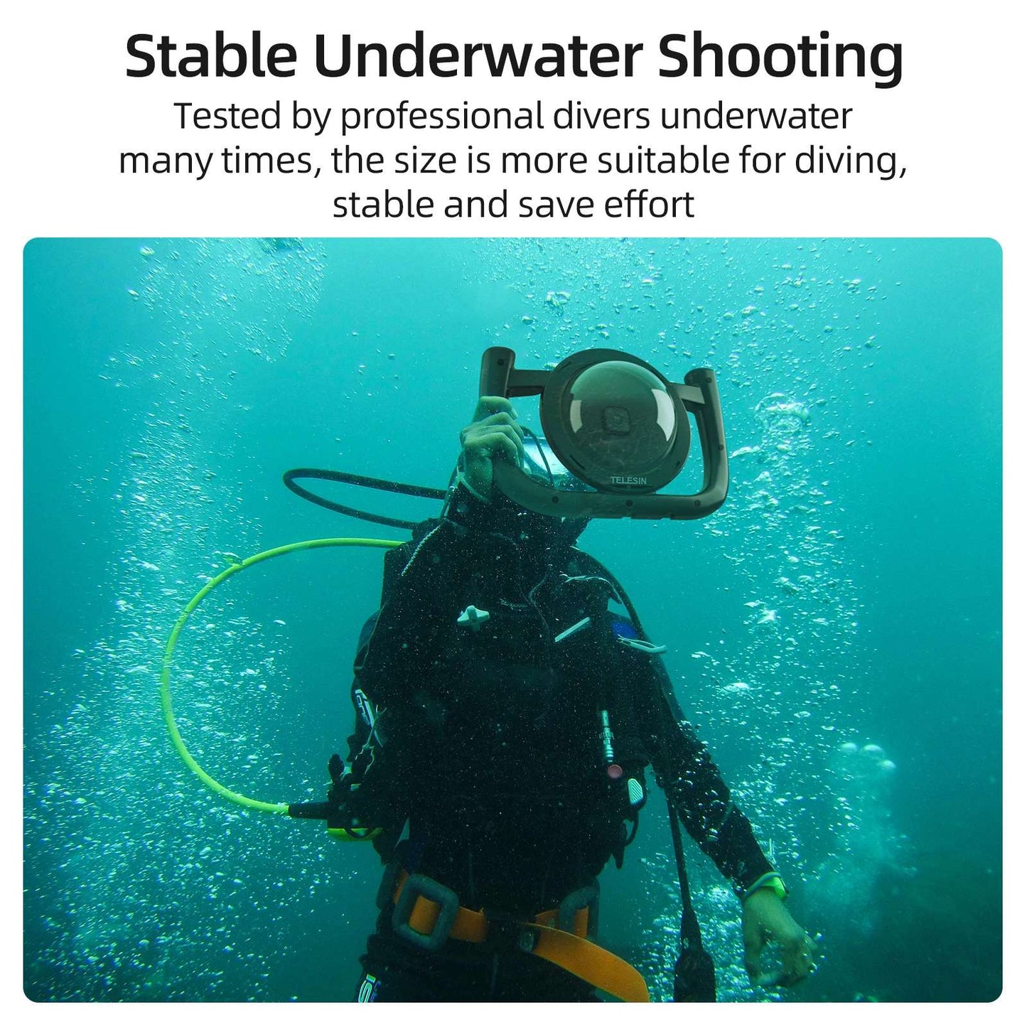 Uniqkart GP-DSD-001 For GoPro Dome Port Action Camera Waterproof Housing Handheld Diving Stand Rig Stabilizer