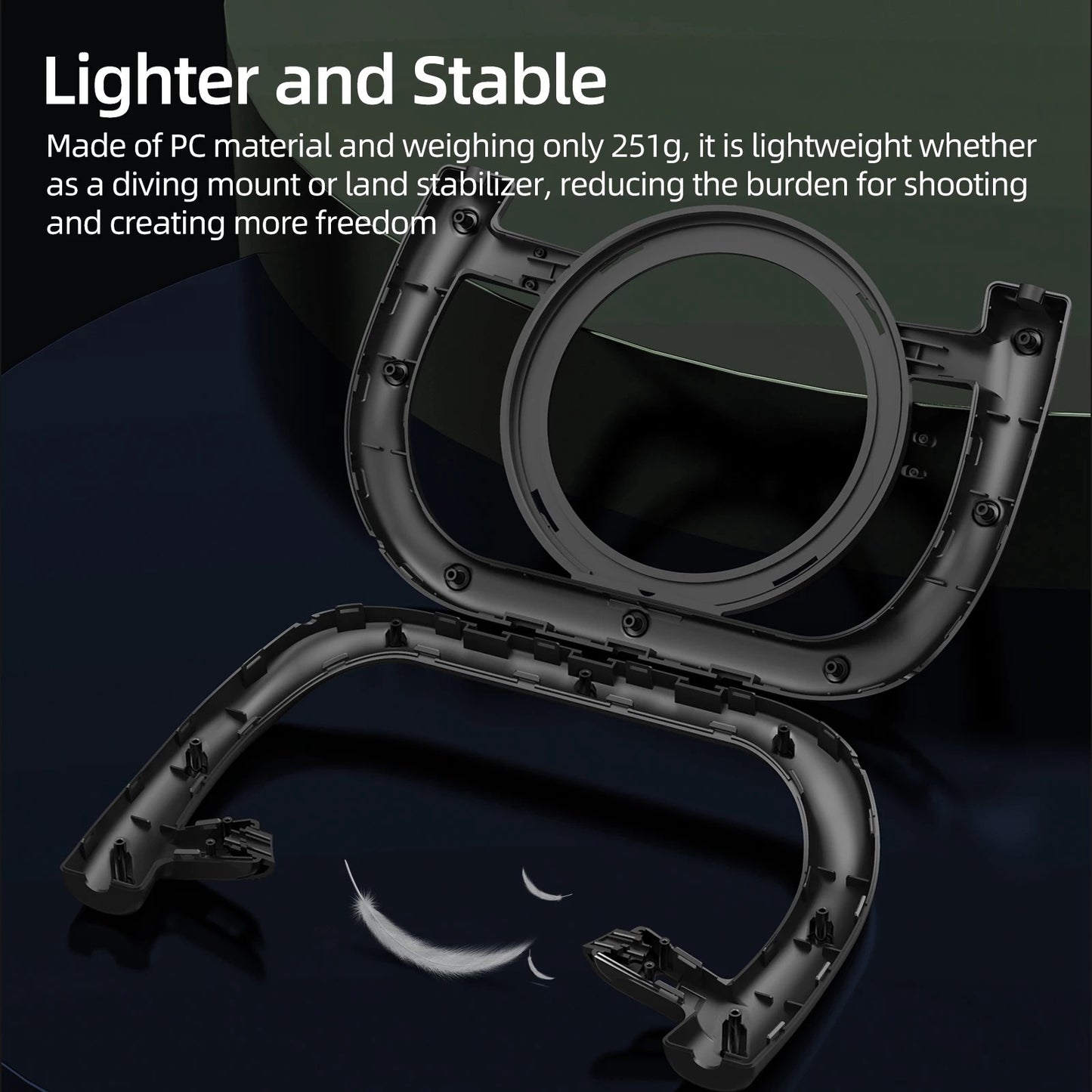 Uniqkart GP-DSD-001 For GoPro Dome Port Action Camera Waterproof Housing Handheld Diving Stand Rig Stabilizer