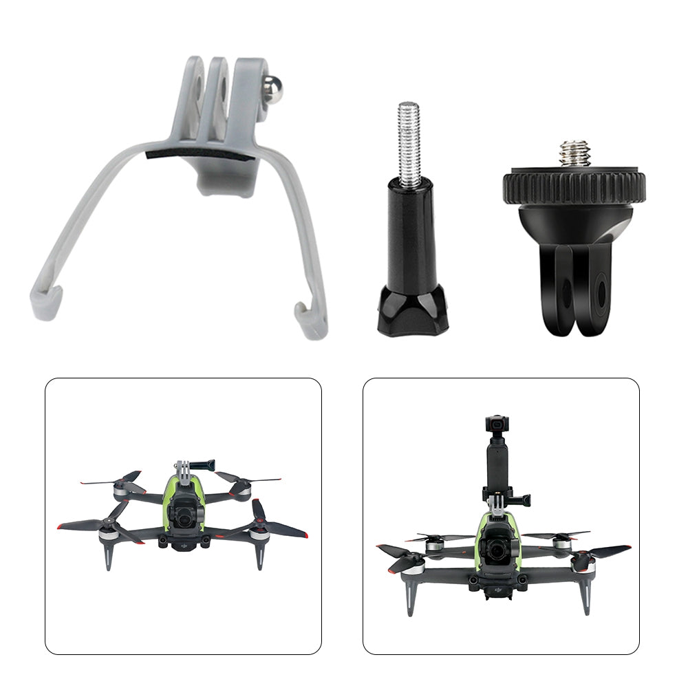 RCSTQ For DJI FPV Camera Top Expansion Bracket + 1/4 Screw Adapter Action Camera Mount Holder