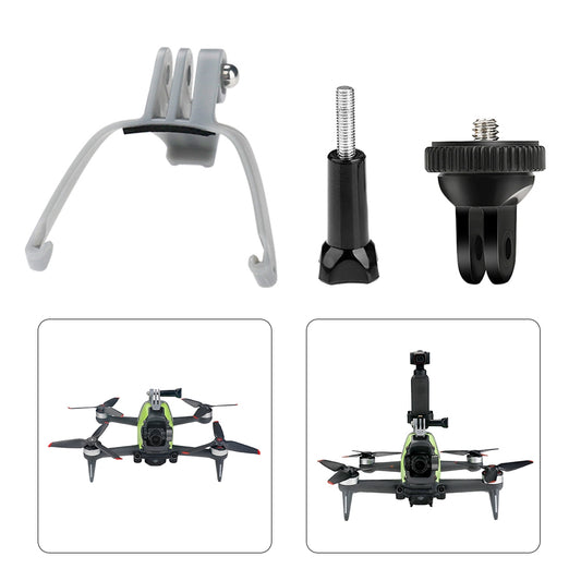 RCSTQ For DJI FPV Camera Top Expansion Bracket + 1/4 Screw Adapter Action Camera Mount Holder