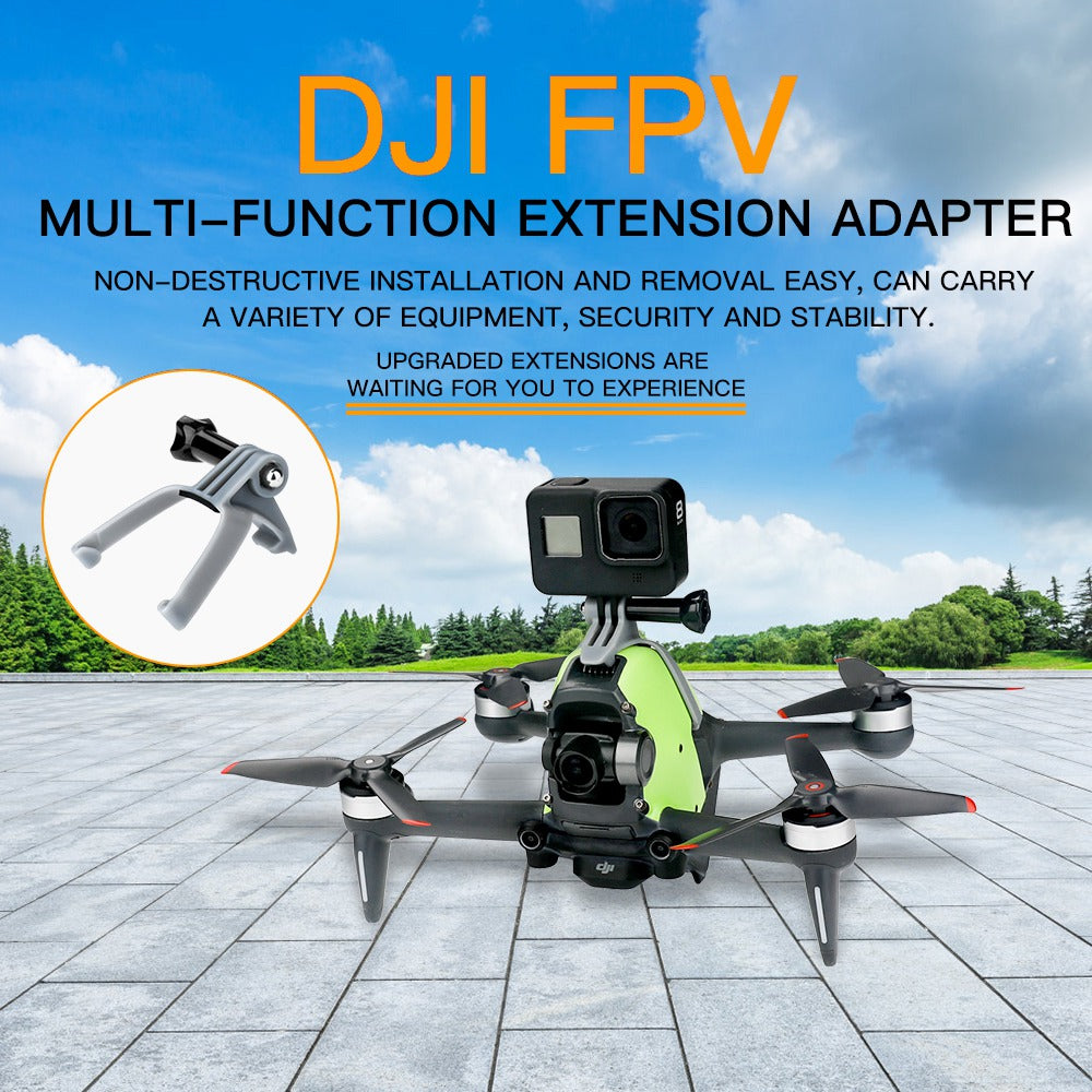 RCSTQ For DJI FPV Camera Top Expansion Bracket + 1/4 Screw Adapter Action Camera Mount Holder