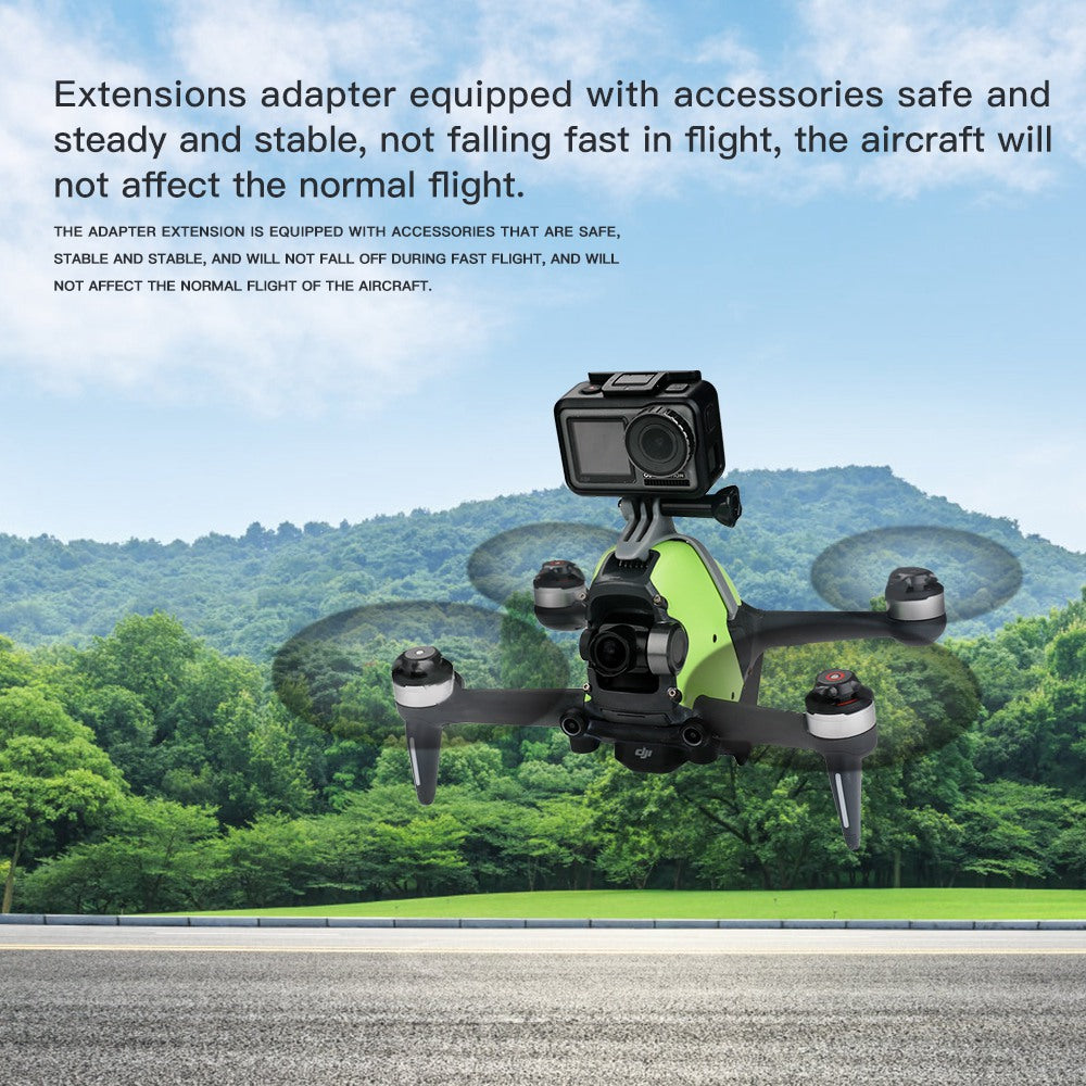 RCSTQ For DJI FPV Camera Top Expansion Bracket + 1/4 Screw Adapter Action Camera Mount Holder