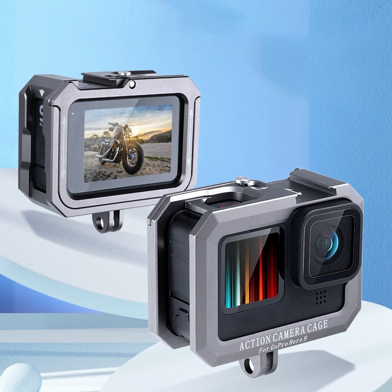 Scratch-Resistant Frame Cage for GoPro Hero 9/10 Action Camera Aluminum Alloy Cage Accessories