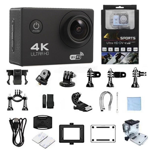 SJ4000 SD3H-2 4K 30FPS WiFi Action Camera Ultra HD Extreme Sports DV Camera with Waterproof Case - Black