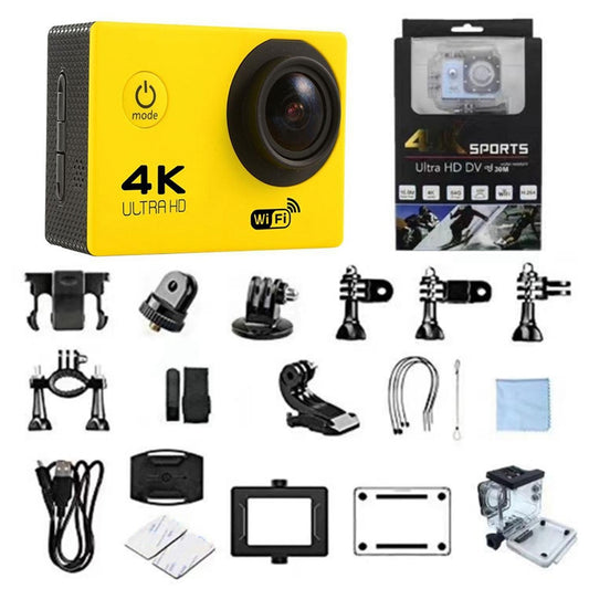 SJ4000 SD3H-2 4K 30FPS WiFi Action Camera Ultra HD Extreme Sports DV Camera with Waterproof Case - Yellow