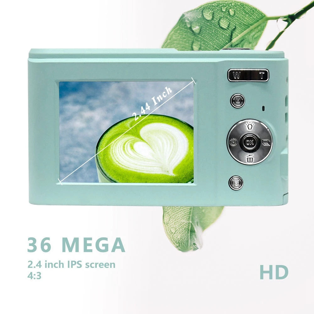 DC311L-AF 2.4-inch Rechargeable Zoomable 48MP HD Digital Camera Student Home Camera - Purple / EU Plug