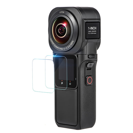 Uniqkart 1111065 for Insta360 ONE RS Panoramic Camera 2Pcs Tempered Glass Explosion-proof Screen Protector Cover Film