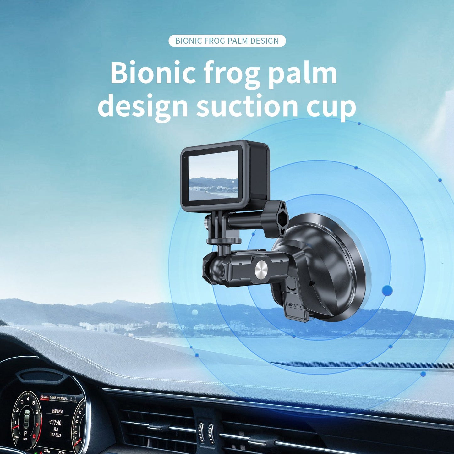 TELESIN Universal Rotatable Camera Stand Suction Cup Bracket for GoPro Action Camera Mobile Phone
