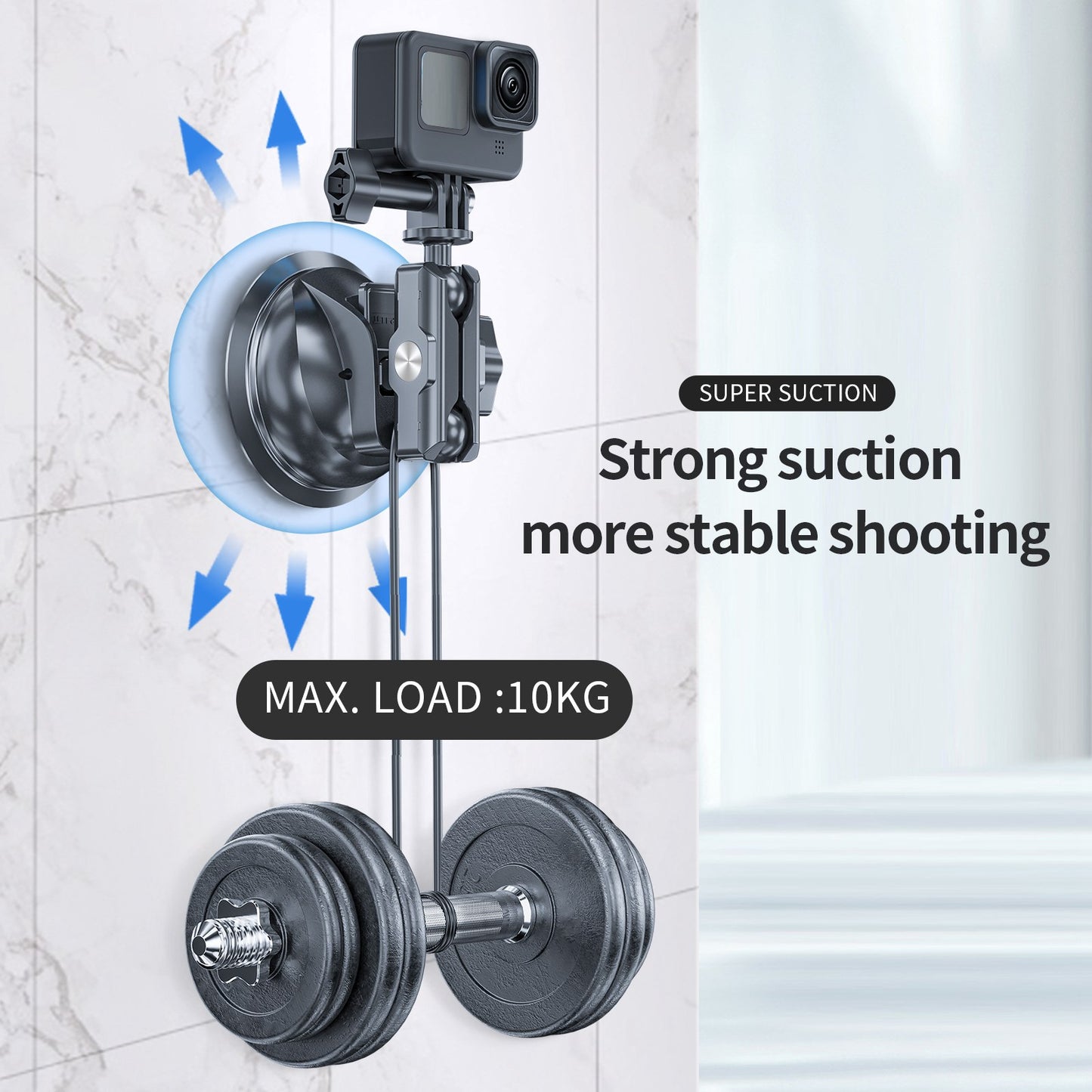 TELESIN Universal Rotatable Camera Stand Suction Cup Bracket for GoPro Action Camera Mobile Phone