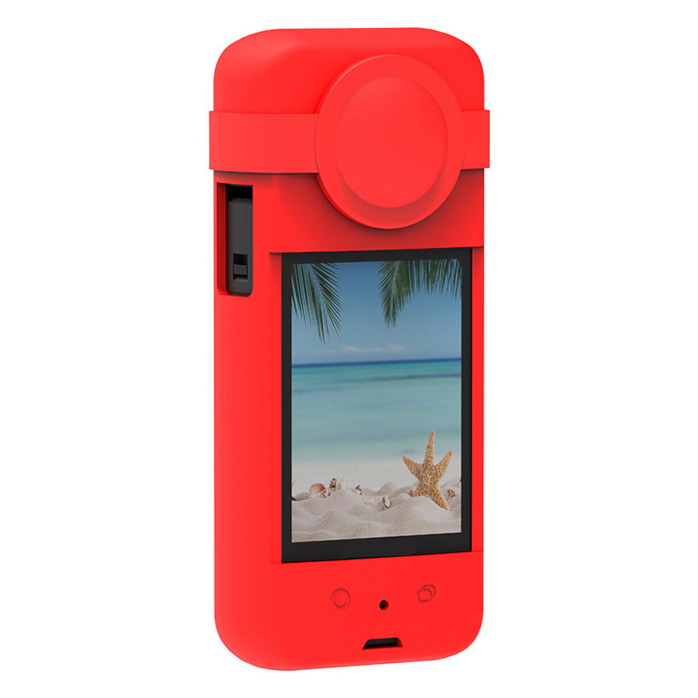 OX3-GJT-BK Silicone Protective Case for Insta360 One X3 Soft Sleeve Panoramic Camera Dustproof Shell - Red