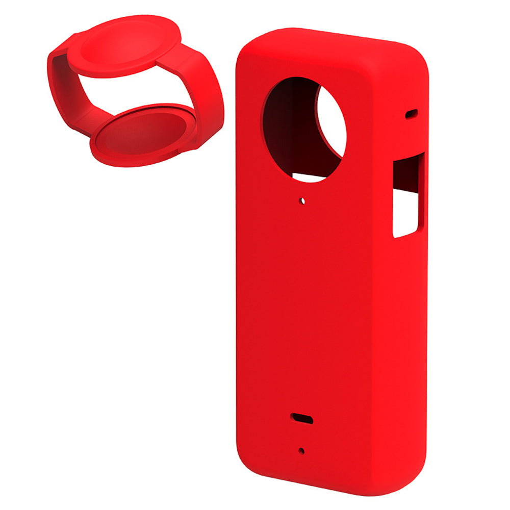 OX3-GJT-BK Silicone Protective Case for Insta360 One X3 Soft Sleeve Panoramic Camera Dustproof Shell - Red