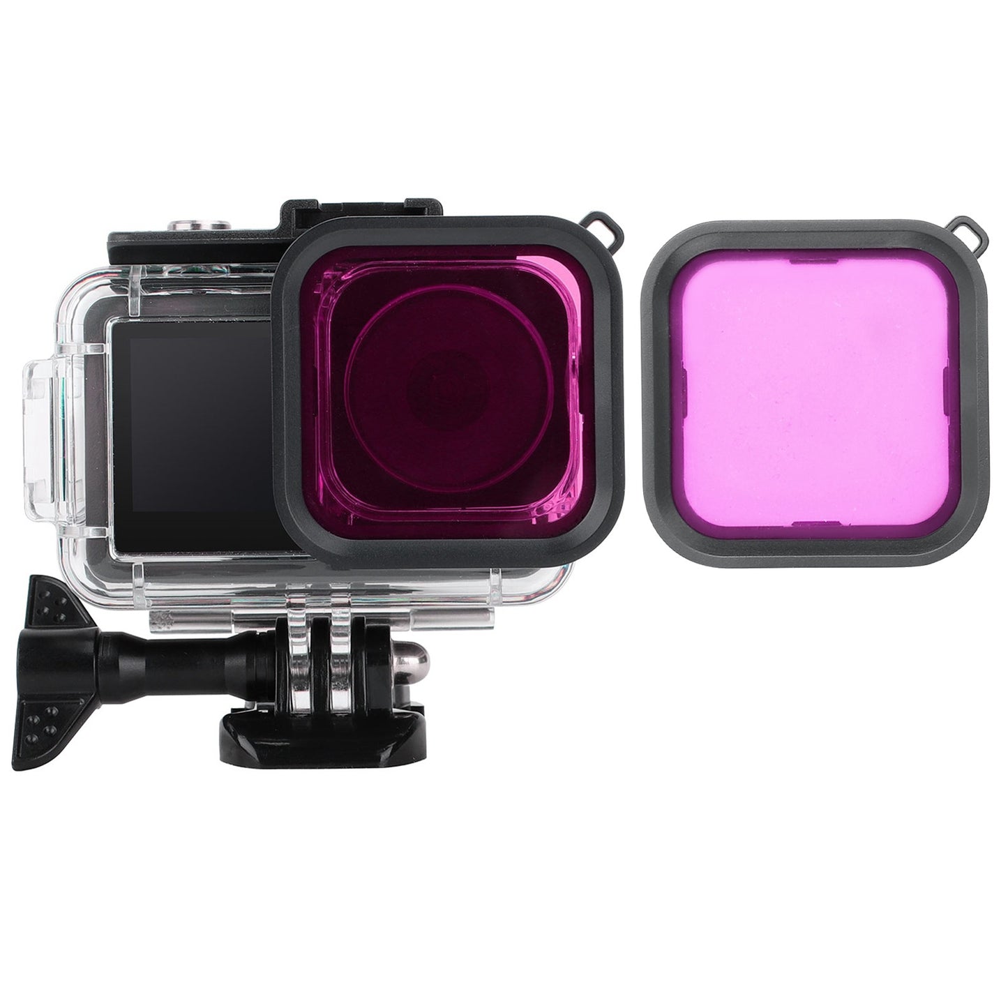 OA3-FS520 Camera Lens Diving Filter for DJI OSMO Action 3 Camera Tempered Glass Filter for Underwater Photography - Magenta