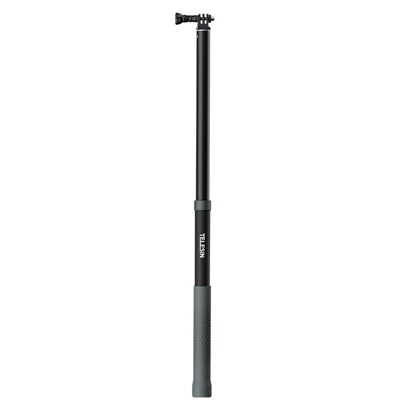 Uniqkart GP-MNP-002 1.2m Carbon Fiber Extendable Selfie Stick Lightweight Selfie Pole Compatible for GoPro Insta360 Cameras
