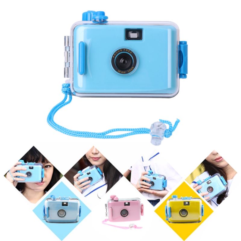 Underwater Vintage Camera Portable Mini 35mm Film Camera with Waterproof Case - Sky Blue