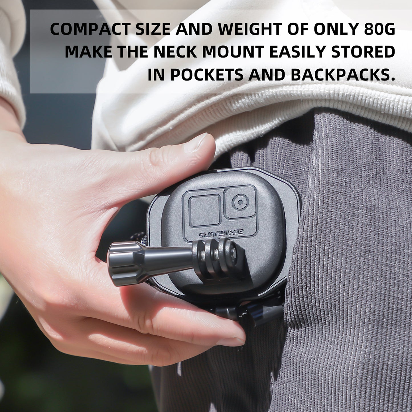 Uniqkart ZJ554 Magnetic Chest Neck Bracket Strap First Person Shooting Neck Holder for Sports Camera