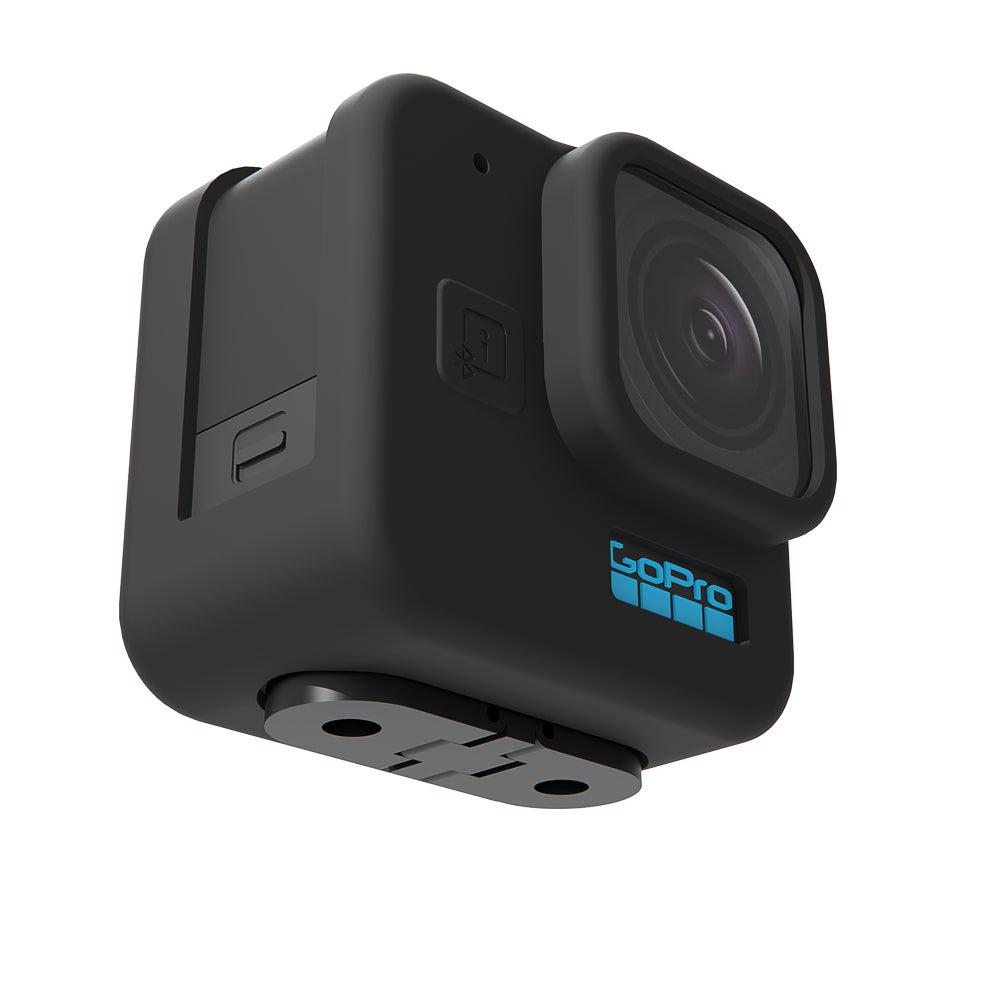 Uniqkart for GoPro Hero 11 Black Mini Silicone Protective Cover Action Camera Anti-collision Case with Tempered Glass Lens Film - Black