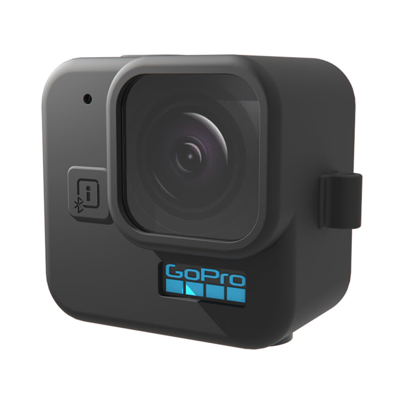 Uniqkart for GoPro Hero 11 Black Mini Silicone Protective Cover Action Camera Anti-collision Case with Tempered Glass Lens Film - Red