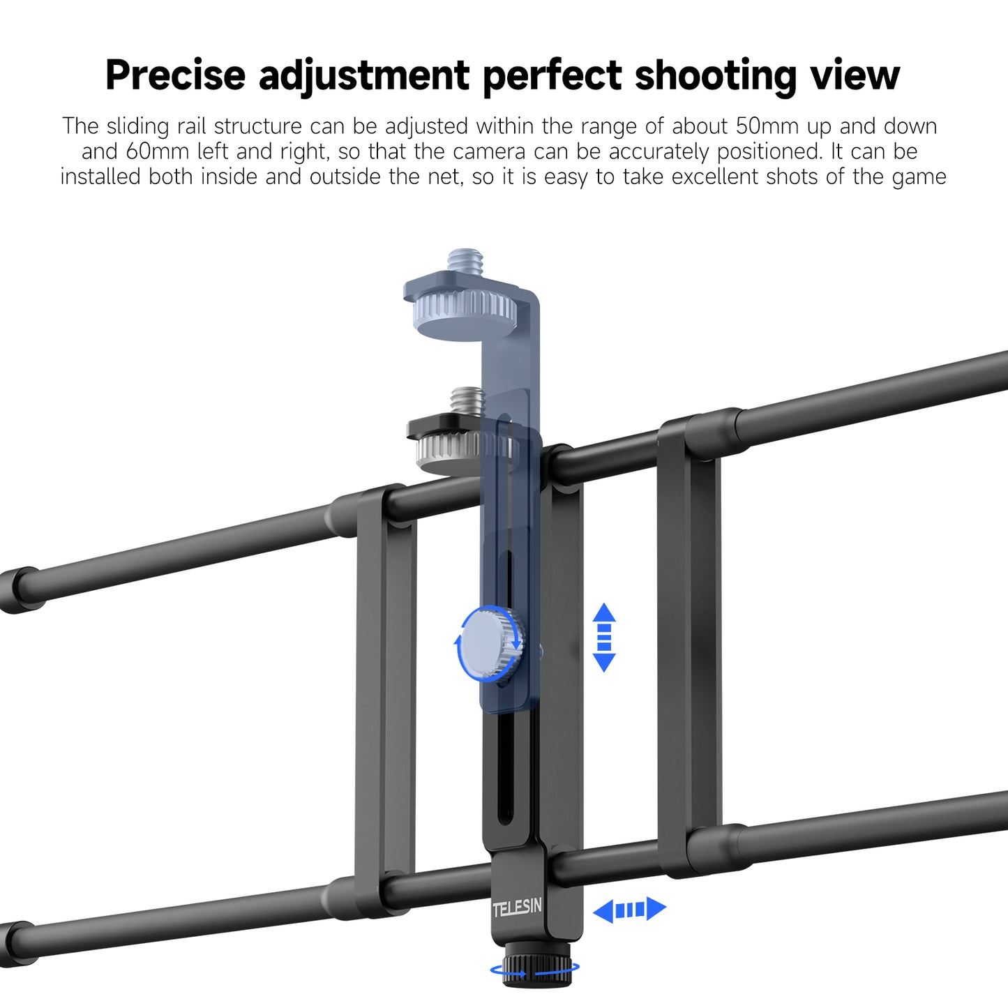 Uniqkart TE-FM-001 Aluminum Alloy Action Camera Hanging Net Bracket with Phone Clip