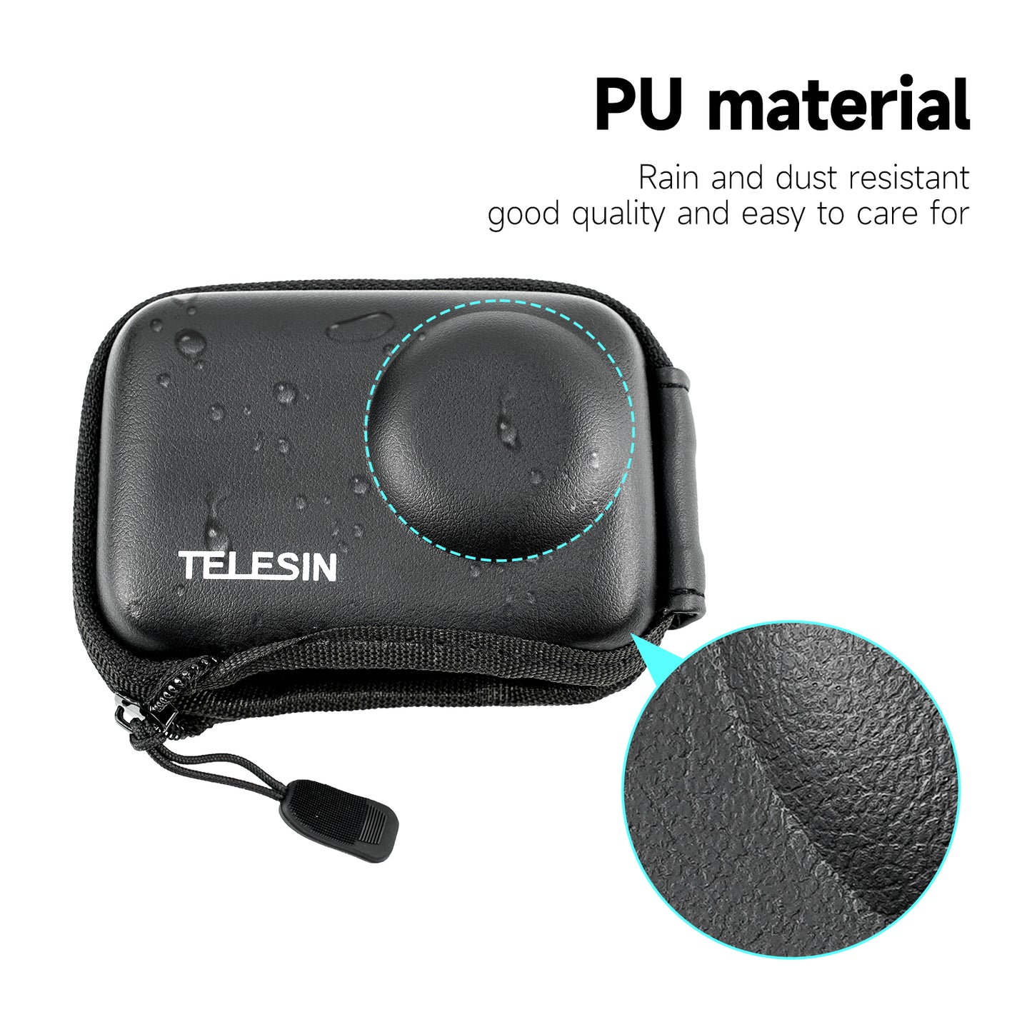 Uniqkart OA-BAG-002 For DJI Osmo Action3 PU Leather+EVA Storage Protection Bag with Half Open Zip