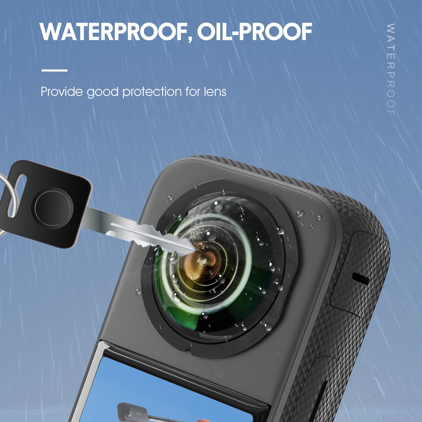 Uniqkart 1114560 For Insta360 X3 Front + Rear Camera Lens Guard Anti-scratch Clear PC Protective Cover