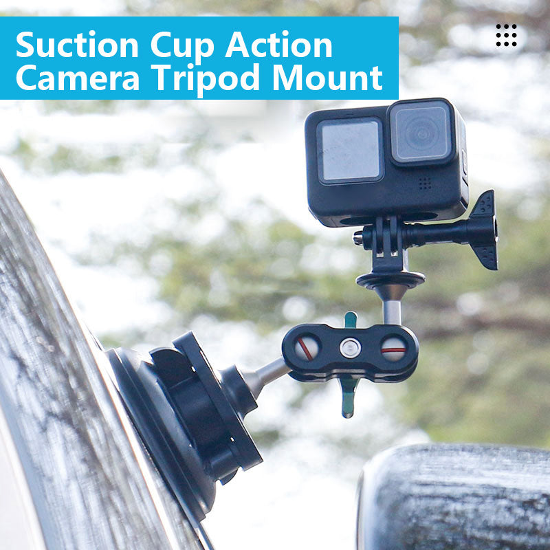 FLW391 for GoPro Action Camera Sucker Mount Bracket Aluminum Alloy Sport Camera Car Holder Support Stand