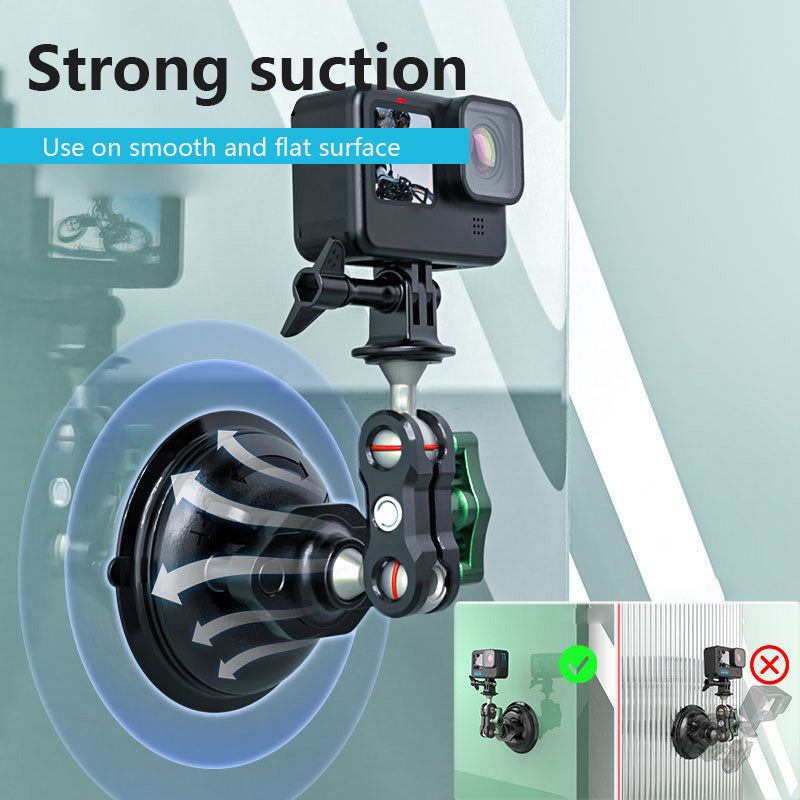 FLW391 for GoPro Action Camera Sucker Mount Bracket Aluminum Alloy Sport Camera Car Holder Support Stand