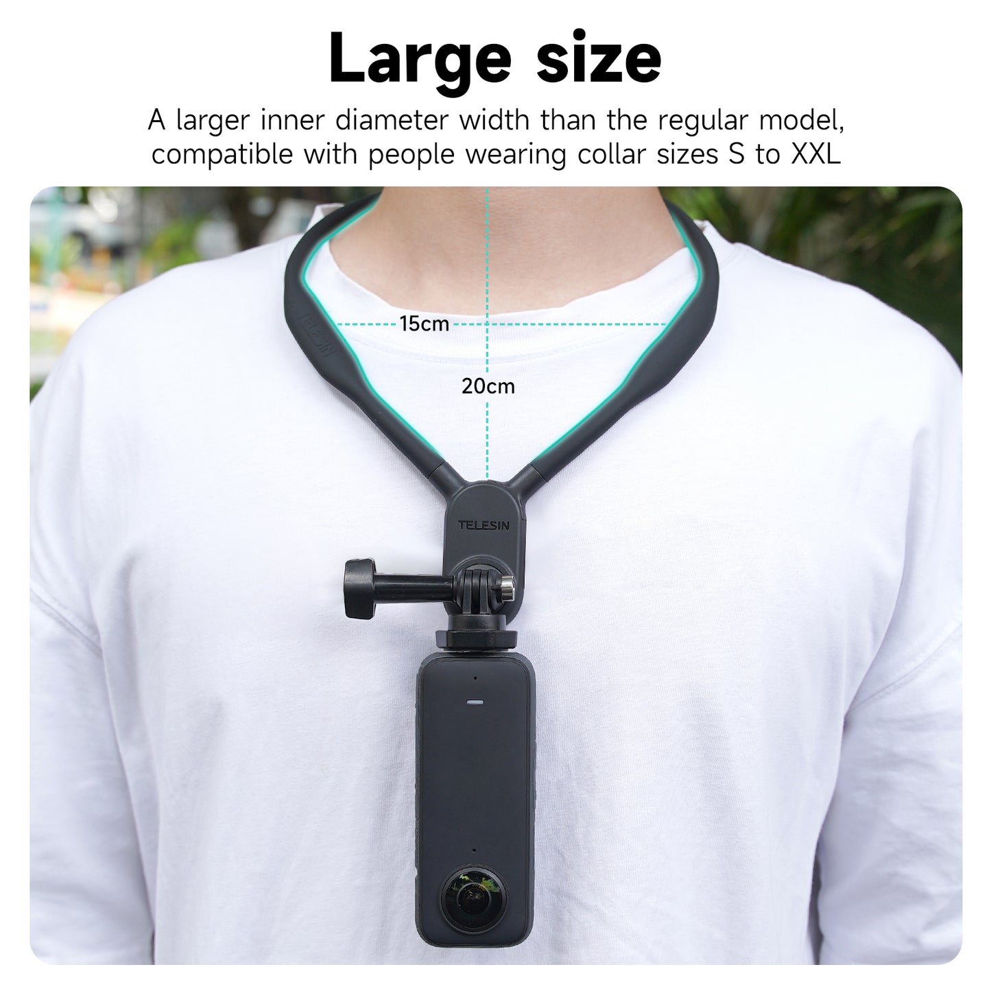 Uniqkart TE-HNB-003 Sports Camera Flexible Holder for GoPro Hero 11 / 10 / 9 Action Camera Neck Mount Bracket