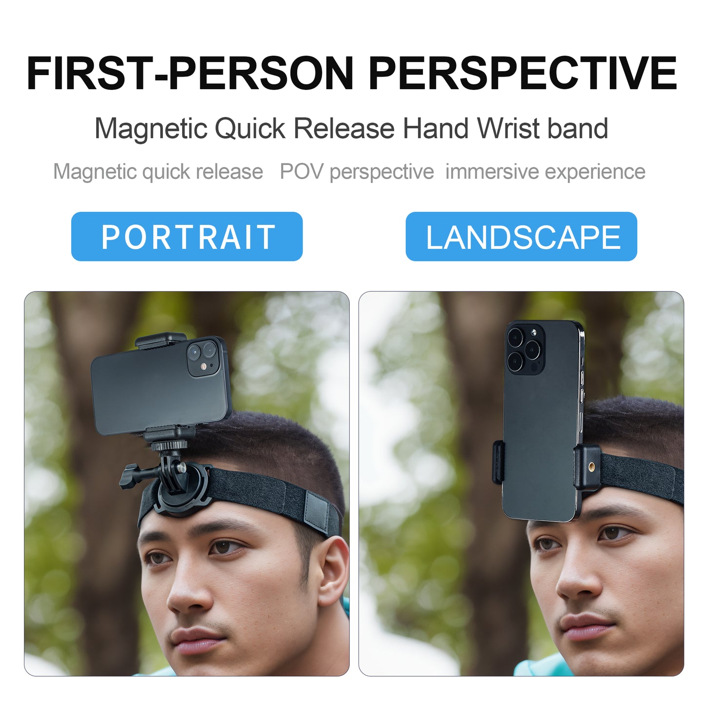 Uniqkart 1121988 For GoPro Action Camera Head Mount Belt Magnetic Connector Adjustable Head Strap