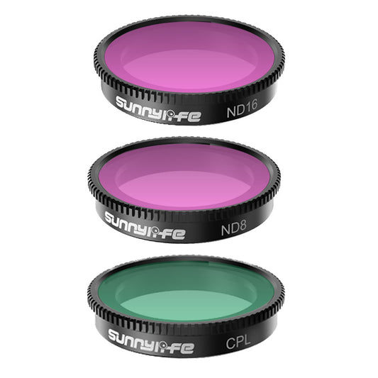 Uniqkart IST-FI9314 3Pcs / Set for Insta360 GO 3 / GO 2 Camera Lens Filter CPL+ND8+ND16 Optical Glass Multi-Coated Filter