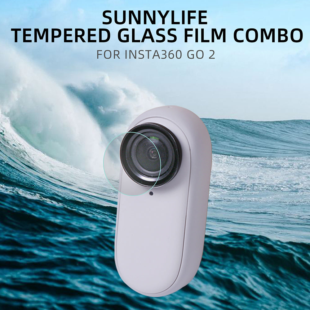Uniqkart IST-GHM653 2Pcs Lens Protector for Insta360 GO 3 / GO 2 , Tempered Glass Camera Lens Guard Film