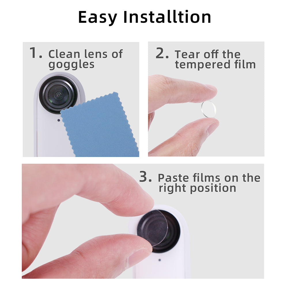 Uniqkart IST-GHM653 2Pcs Lens Protector for Insta360 GO 3 / GO 2 , Tempered Glass Camera Lens Guard Film