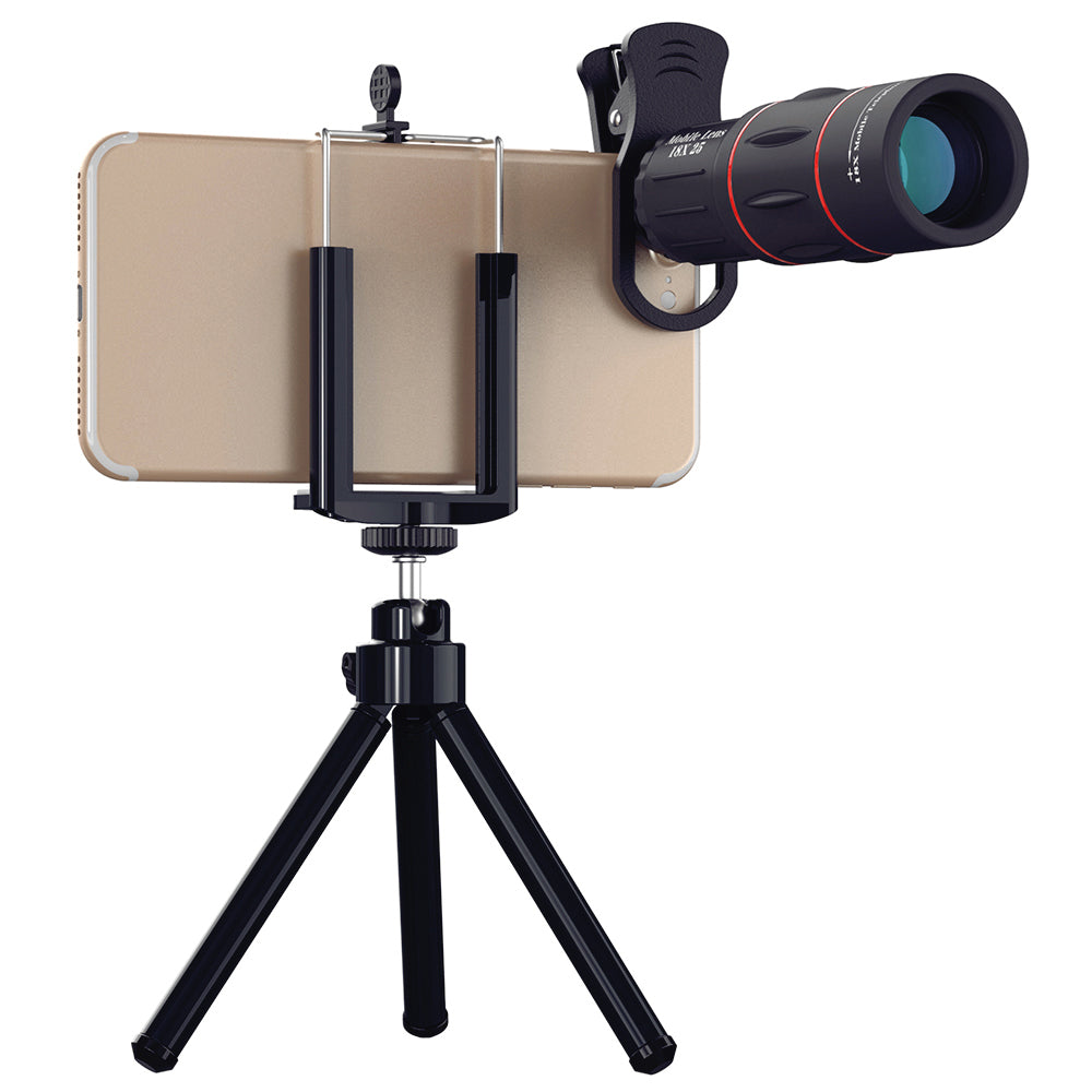 Apexel APL-T18XZJ Universal 18X Telescope Zoom Lens with Mini Desktop Tripod Phone Clip