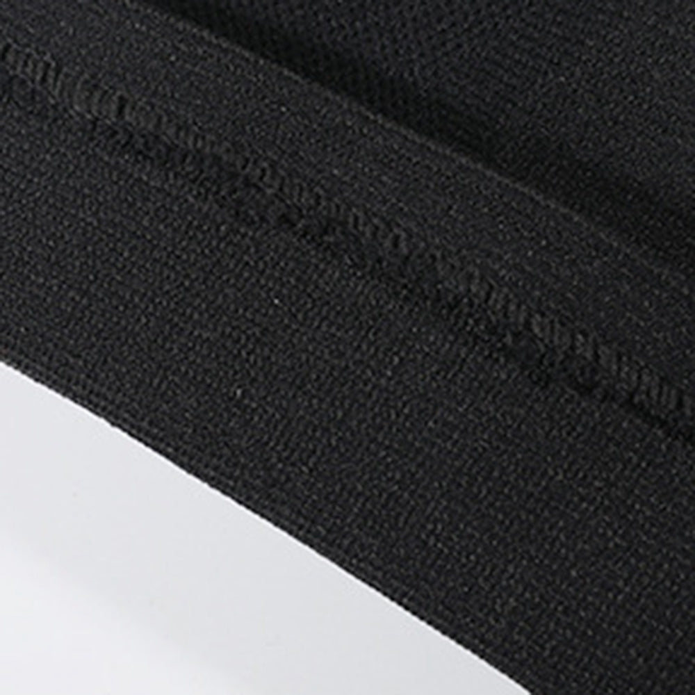 JINGBA SUPPORT 0467 1Pc Lengthened Breathable Sports Basketball Knee Guard Knitted Elastic Running Cycling Anti-strain Knee Sleeve Protector - Black S/M