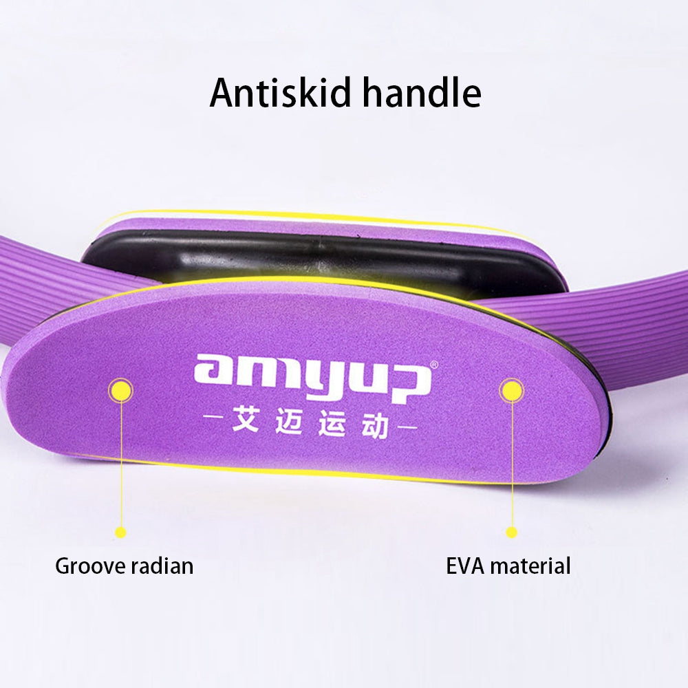 Uniqkart AP6225 Yoga Magic Ring Pilates Circle Exercise Equipment Workout Fitness Training Resistance Support Tool - Rose