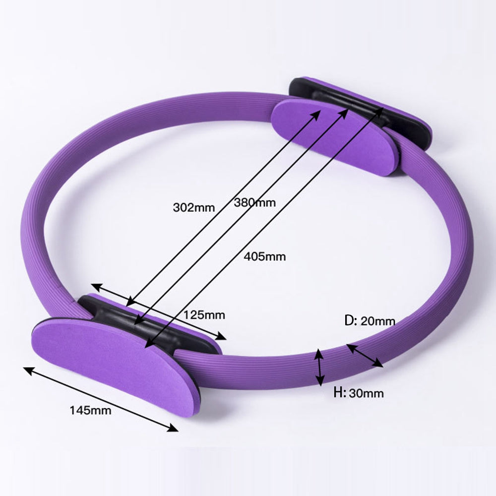 Uniqkart AP6225 Yoga Magic Ring Pilates Circle Exercise Equipment Workout Fitness Training Resistance Support Tool - Rose