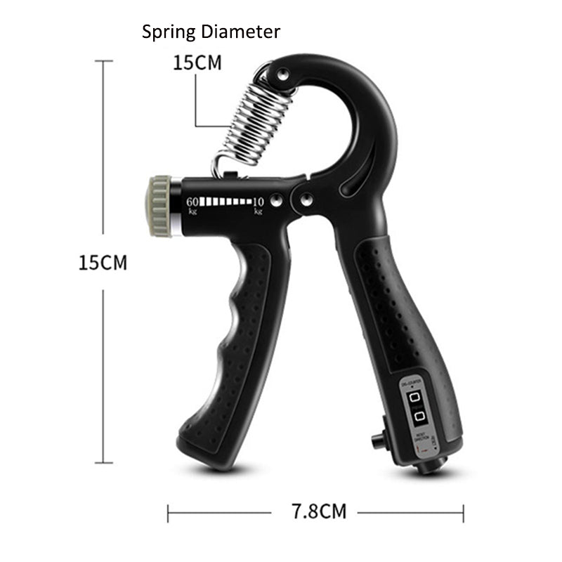 Uniqkart Adjustable Resistance Hand Grip Strength Trainer Hand Gripper Fingers Arm Muscle Exerciser - Black