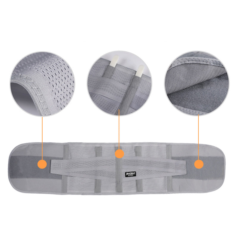 Jingba Support 7052 Sports Compression Waist Support Band Weightlifting Fitness Basketball Waist Strap Protective Gear - Grey/S