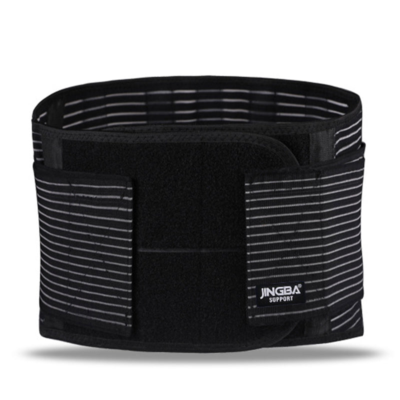 Jingba Support 1052 Sports Compression Waist Support Band Weightlifting Fitness Waist Guard Protective Strap - Black/L
