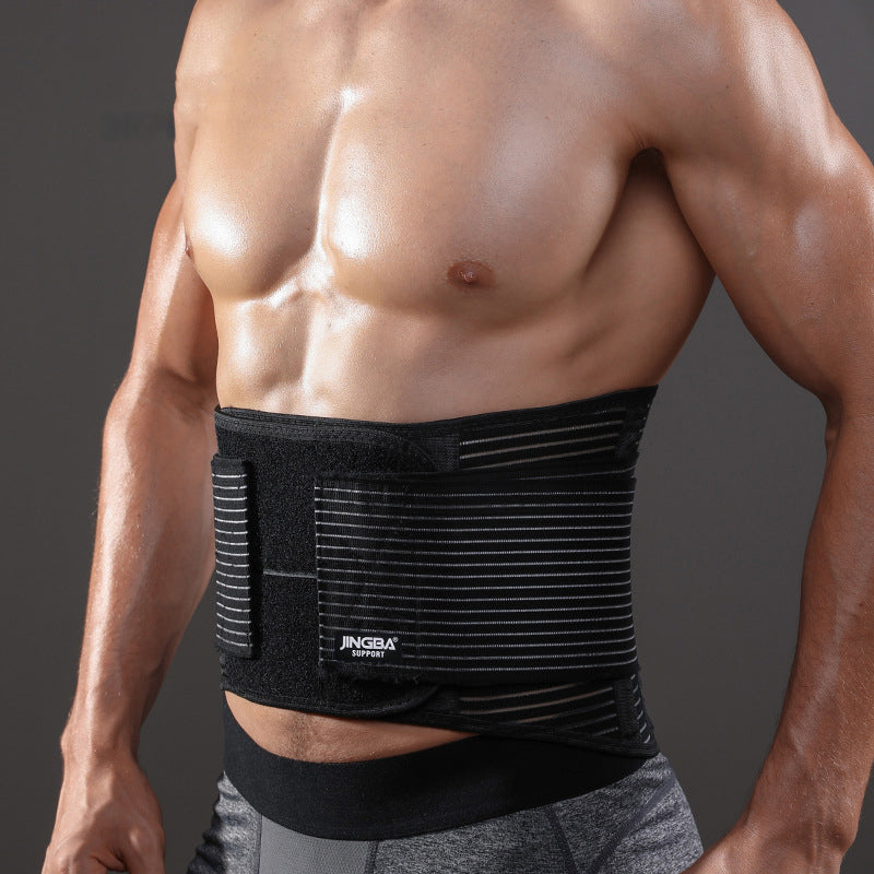 Jingba Support 1052 Sports Compression Waist Support Band Weightlifting Fitness Waist Guard Protective Strap - Black/L