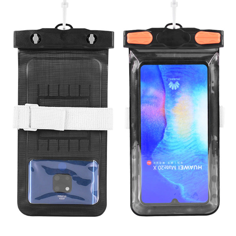 Waterproof Bag for Under 7.2-inches Cell Phone Universal Beach Pool Swimming Phone Pouch with Strap - Black