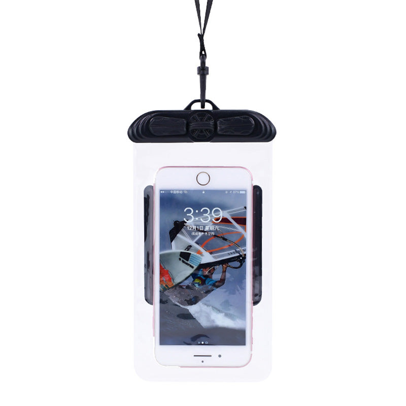 T-35C Universal Waterproof Bag for 5.2-6.4 inches Cell Phone Beach Pool Dry Bag Pouch with Lanyard for Swimming - Black