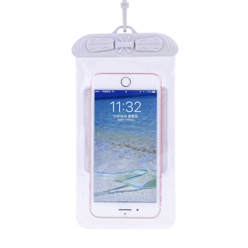 T-35C Universal Waterproof Bag for 5.2-6.4 inches Cell Phone Beach Pool Dry Bag Pouch with Lanyard for Swimming - Grey