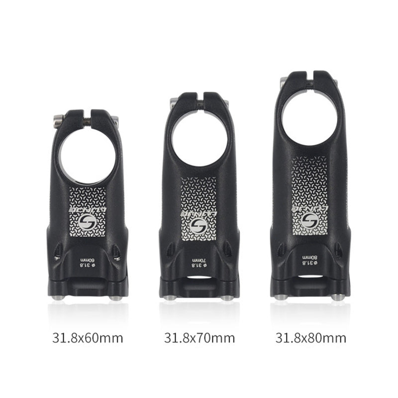 LUNJE A013 Aluminum Alloy Bike Stem 31.8mm MTB Stem &#177;17 Degrees Adjustable Raise Up Handlebar Tube - 80mm